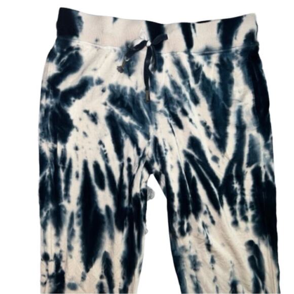 Young Fabulous & Broke Tie Dye Navy & Cream Soft Sweatpants Joggers Size L - Picture 2 of 10